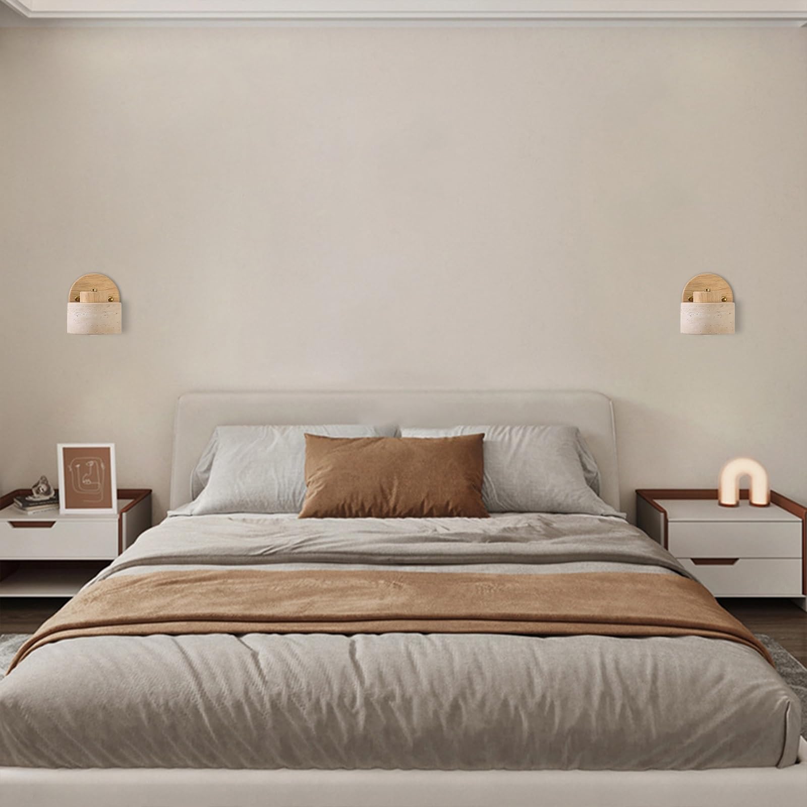 Lampada da Parete a LED con Interruttore, Applique da Comodino, faretto a Incasso, Applique Regolabili per Camera da Letto, Soggiorno, Hotel