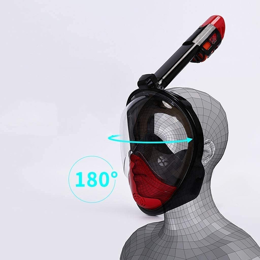 Maschera da Snorkeling Integrale， Maschera Subacquea antiappannamento antiperdita panoramica 180， Maschera da Snorkeling con Supporto per Fotocamera Staccabile，，