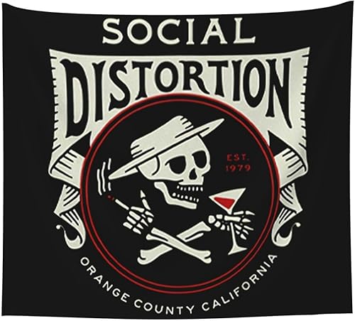 Miniatura 4 de VECES Tapiz de banda musical de distorsión de rock punk social de 60 x 50 pulgadas, tapices estéticos para colgar en la pared, arte de pared para