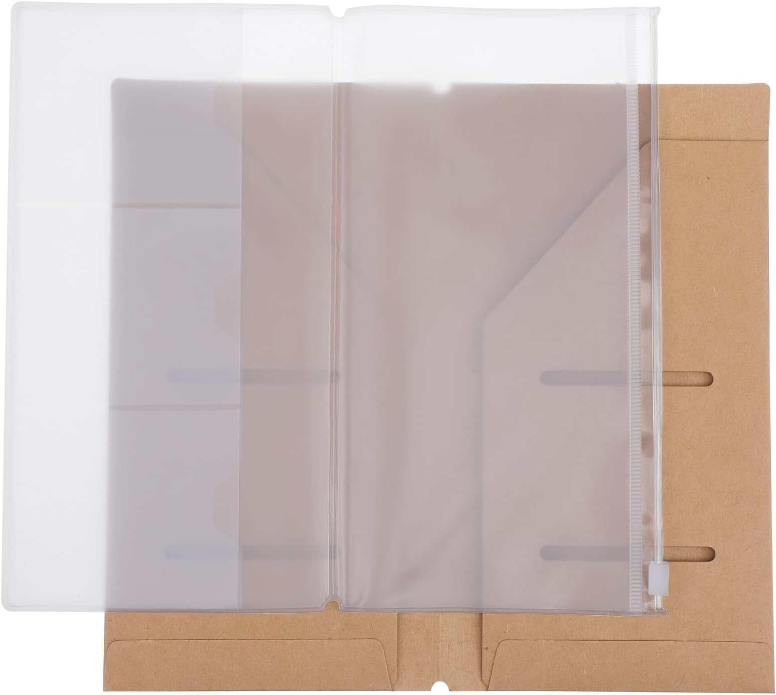 File Folder and Zipper PVC Pouch - Journal Inserts for Standard Size Traveler's Notebook - Personal Organizer Accessories Pack