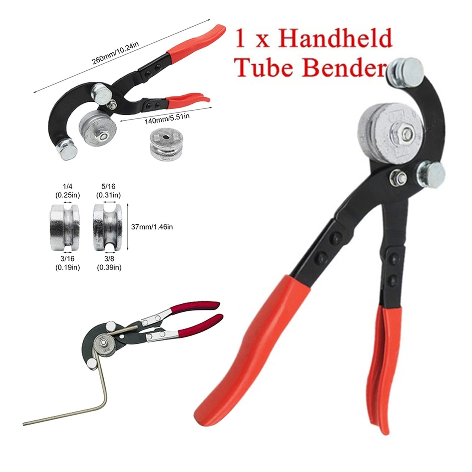 KLKVTGWGZK 1pc Manual Pipe Bender Heavy Duty Tube Bending Machine3/16, 1/4