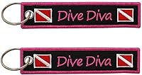 Vista 1 de Pinstant Dive Diva Diver Down Flag Buceo Llavero Anillo, Rojo
