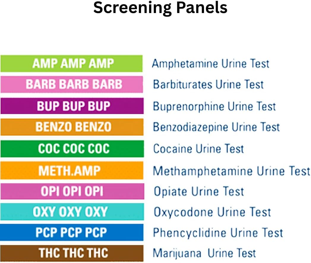 10 Panel Kits Oral Saliva Screening Kit – Rapid Home Mouth Swab Screen Kit Multi Screening Kit Ideal for Home Use AMP01 BAR01 BUP01 BZO01 COC01 Mamp01 OPI01 OXY01 PCP01 THC01