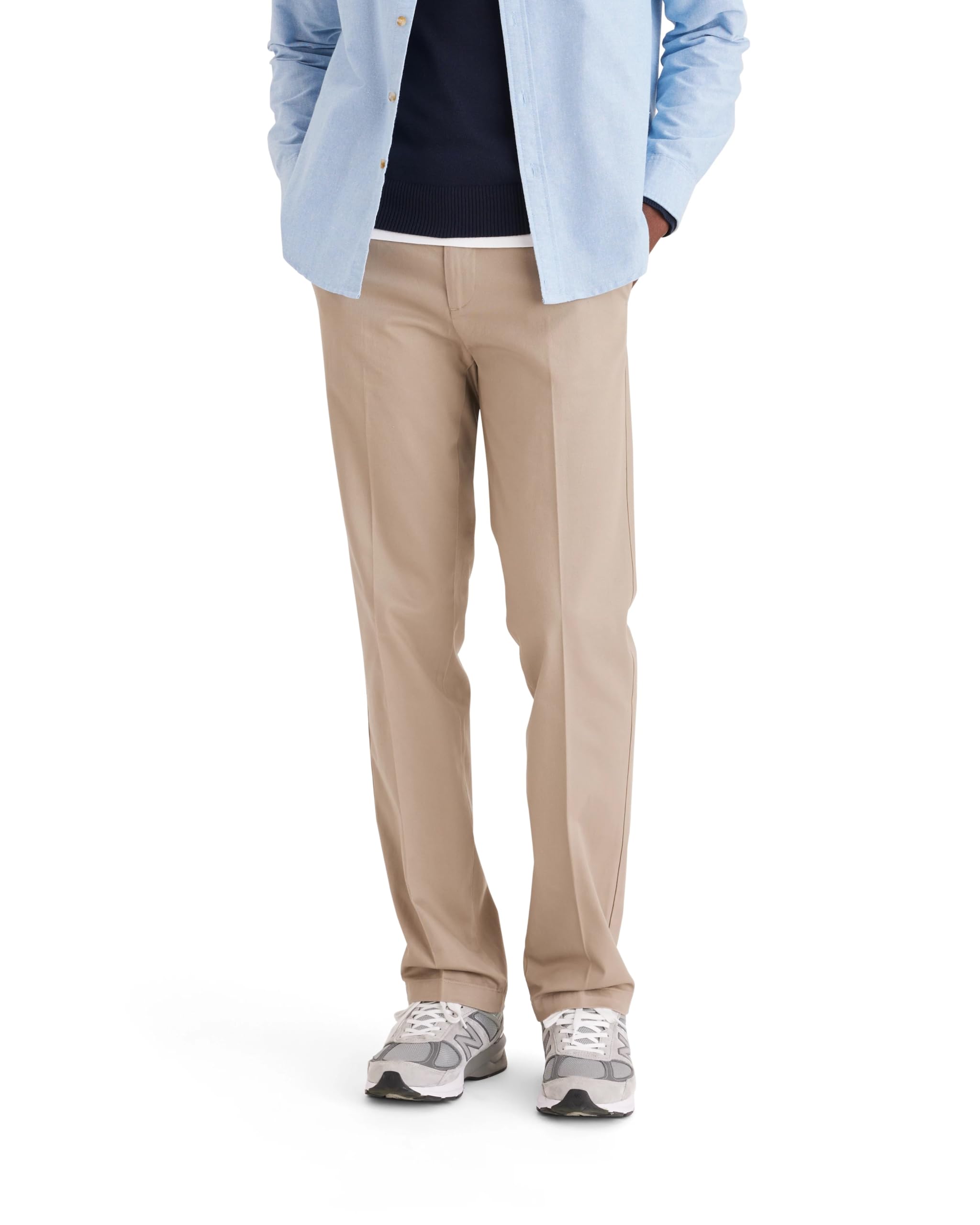 Dockers Mens Straight Fit Signature Lux Cotton Stretch Khaki Pant - CreasedCasual Pants