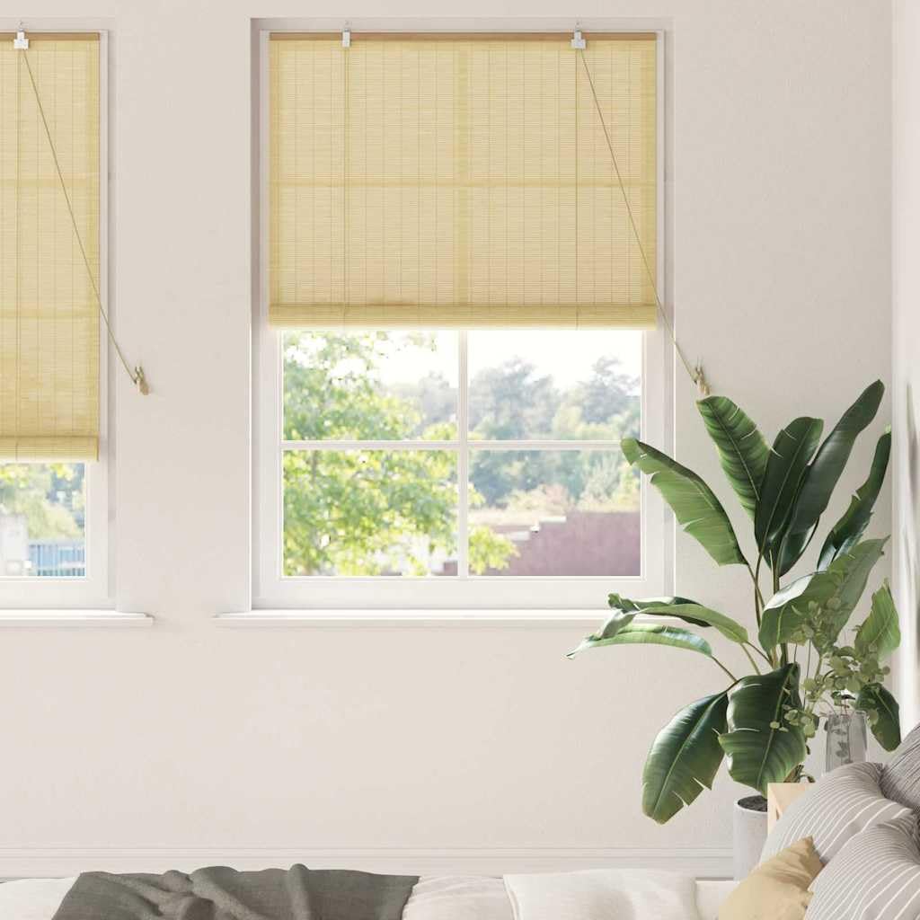 Estor de bambú natural de 100 x 220 cm, resistente a los rayos UV, para interiores, protección visual, protección solar, filtro de luz, fácil montaje, construcción de bambú duradera para