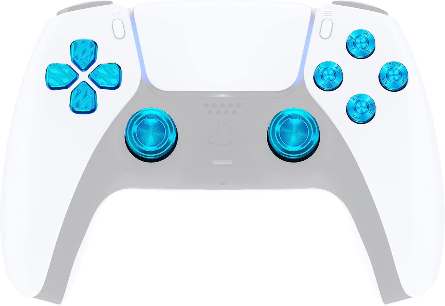 eXtremeRate Silver Metal Thumbsticks Dpad ABXY Buttons for PS5 Controller, Custom Replacement Aluminum Analog Thumbsticks & Action Buttons & Direction Keys for PS5 Controller - Controller NOT Included