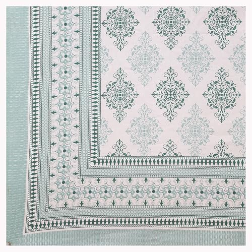 Image of Texstylers Table Cloth | Table Cloth for 6 Seater Dining Table| Dining Table Cover 6 Seater | Table Cover 6 Seater | Dining Table Cover | Rectangle, Cotton,150 cm X 225 cm (Teal Green)