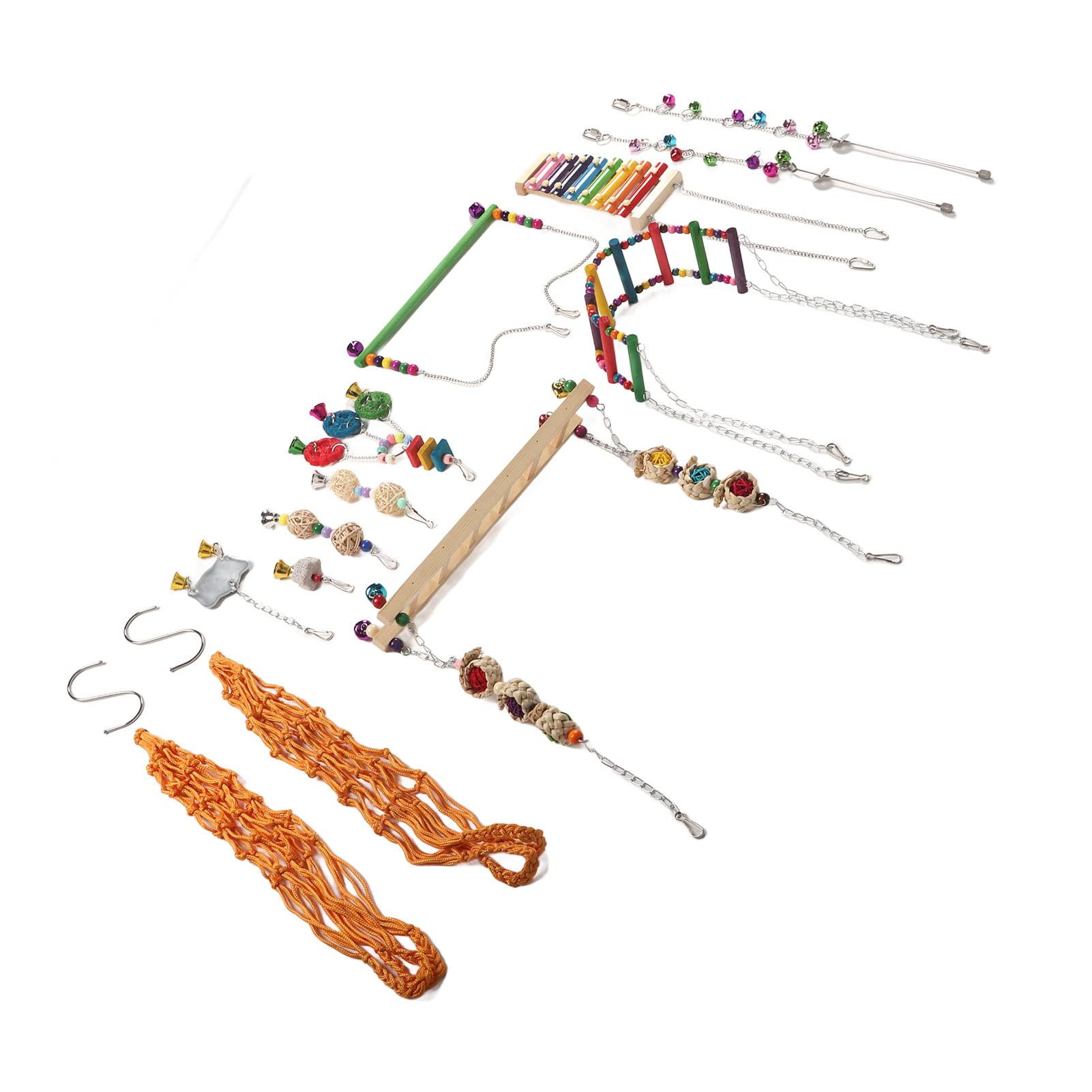 Jeanoko Hühnerstall-Spielzeug, 12-teiliges Buntes Schaukelset Zum Spielen und Trainieren von Hühnern, Natürliche, Sichere Materialien