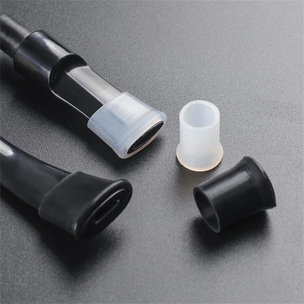 Tingyilan 30pcs Silicone Cover Smoking Pipes Protective Sleeves, Replacement Mouthpiece Rubber Bits Accessories,White,M