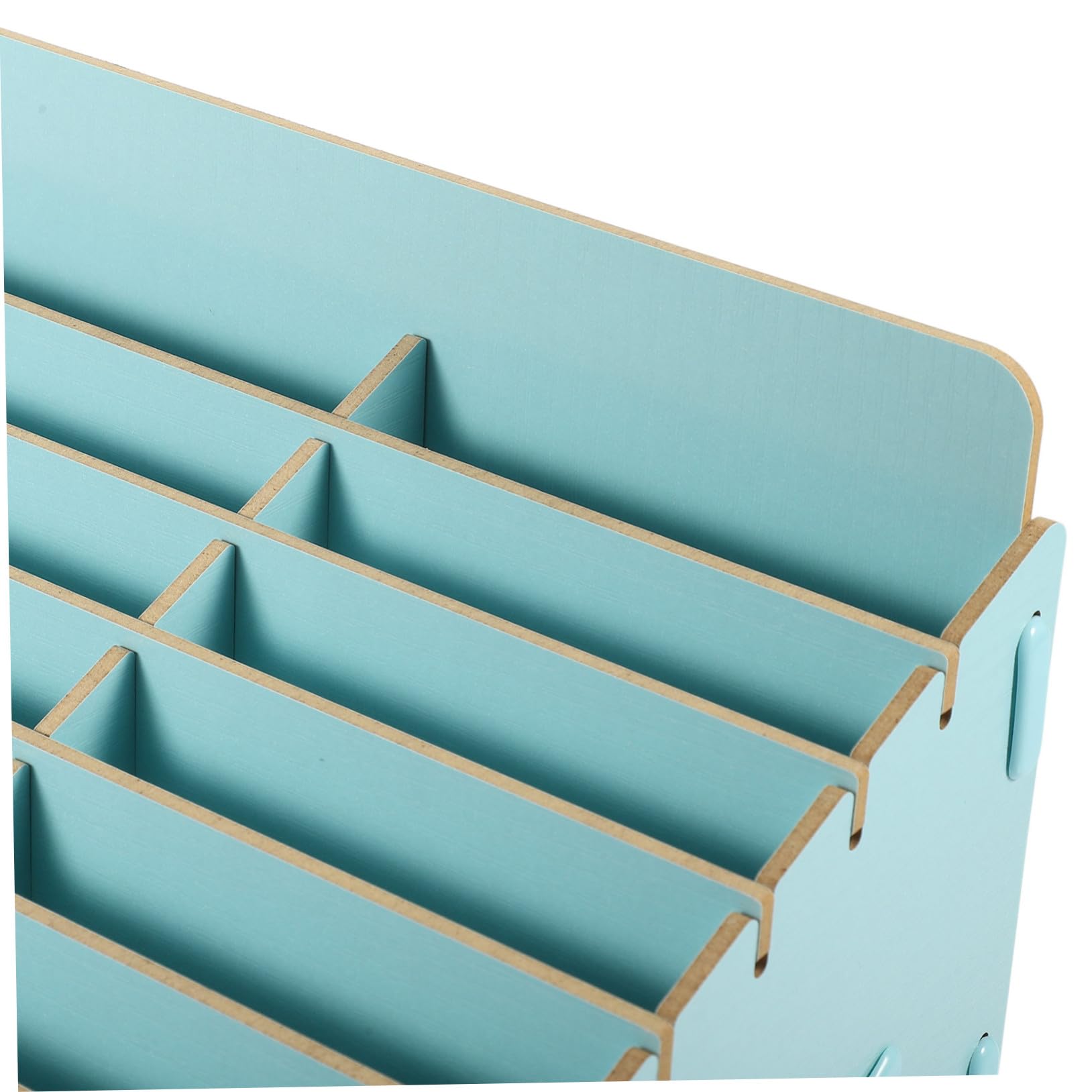 Caja de Almacenamiento Organizador de Escritorio para Teléfonos Celulares de Madera Múltiples Compartimentos Soporte Funcional y Rústico para Aula y Oficina