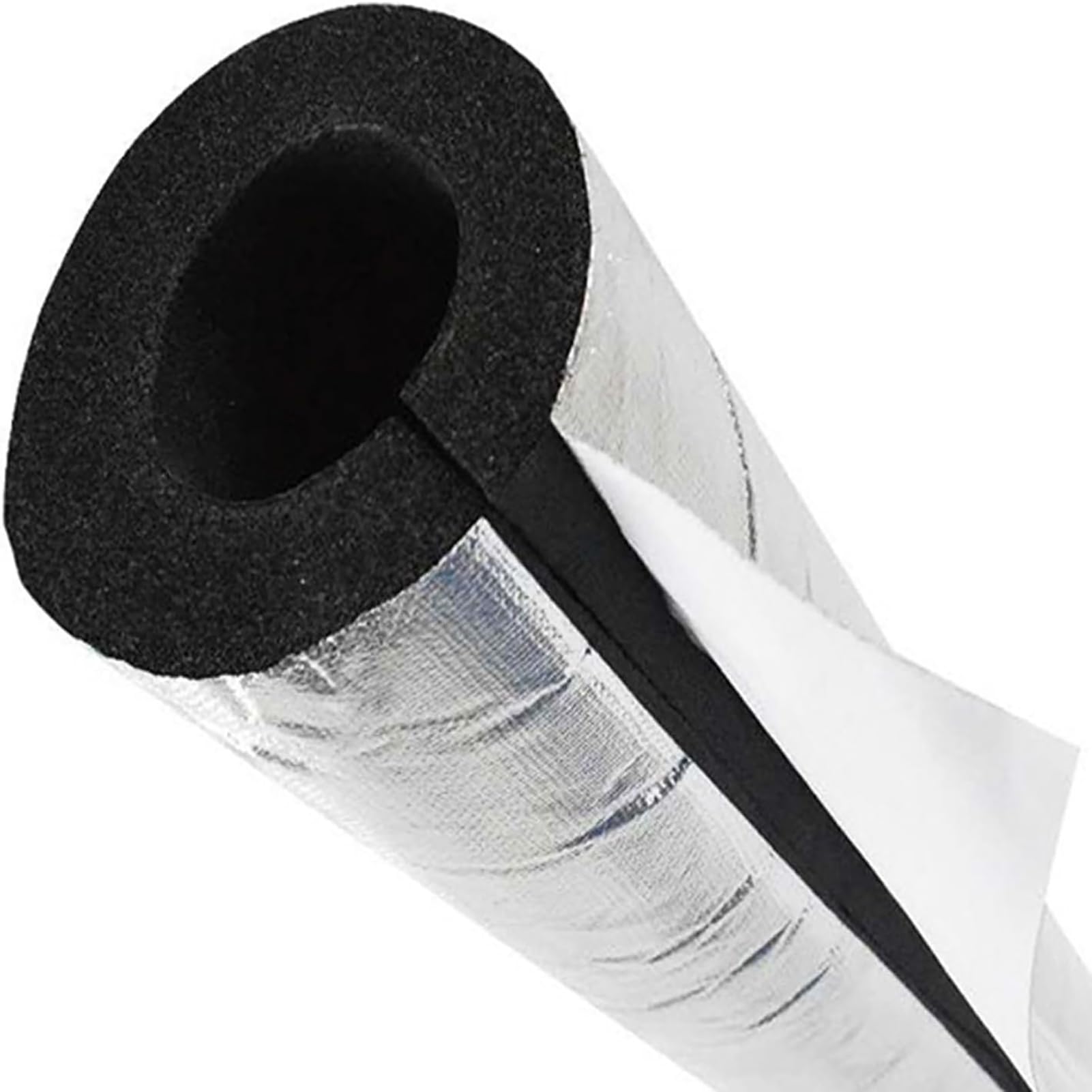 Aislamiento de Tuberías para Exterior Aislante Tubo Aire Acondicionado Coquilla Aislamiento de Aluminio Autoadhesivo Fundas de Aislamiento Térmico para Tuberías (ID)219mm x (T)30mm x (L)0.95m