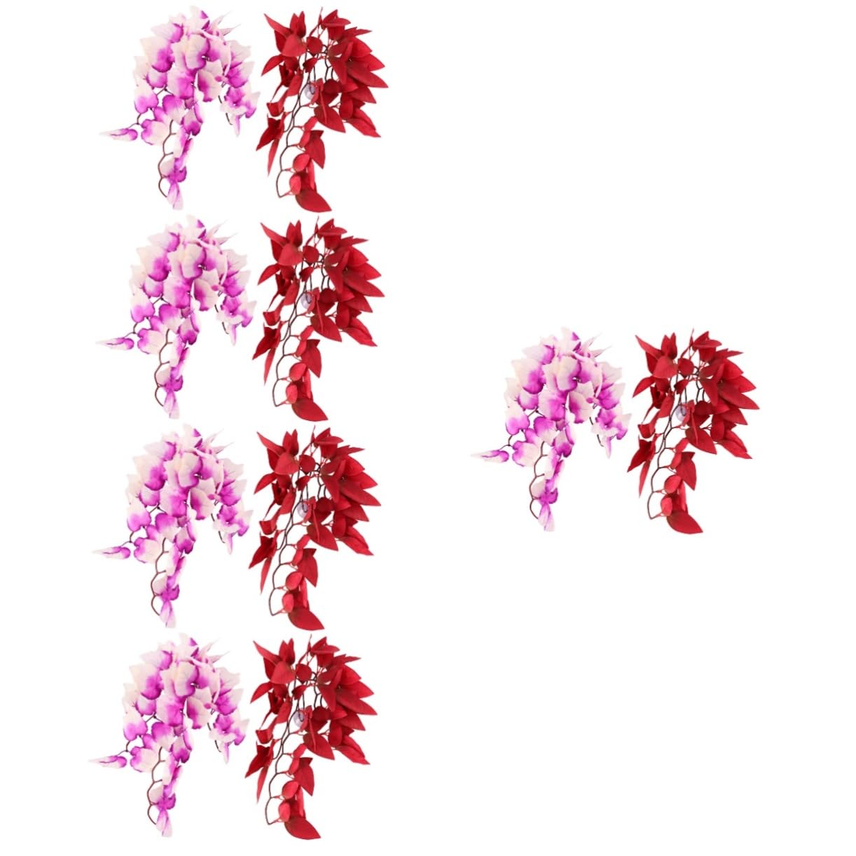 FRCOLOR 10 Piezas Ratán para paisajismo de Mascotas contenedor de terrario Decoraciones de Plantas de Reptiles simulados Plantas Artificiales decoración Planta Falsa vívida Gatear Decorar