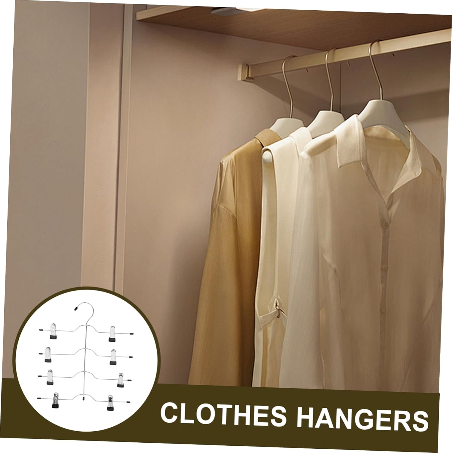 4pcs Multi-Functional Skirt Hangers with Clips Space Saving Pants Hangers for Neat Clothing Organization High Manganese Design for Closet Storage