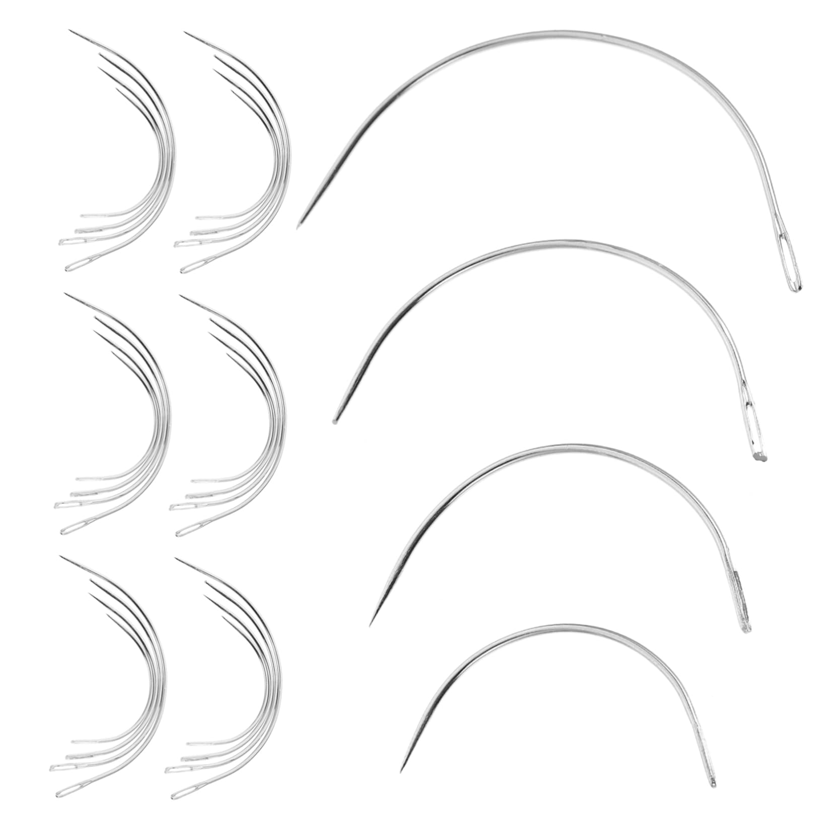 IWOWHERO Sturdy c Type Weaving Needle 4 Sizes 2.0/2.5/3/3.5 Curved Needles for Sewing Knitting and Repairing Projects