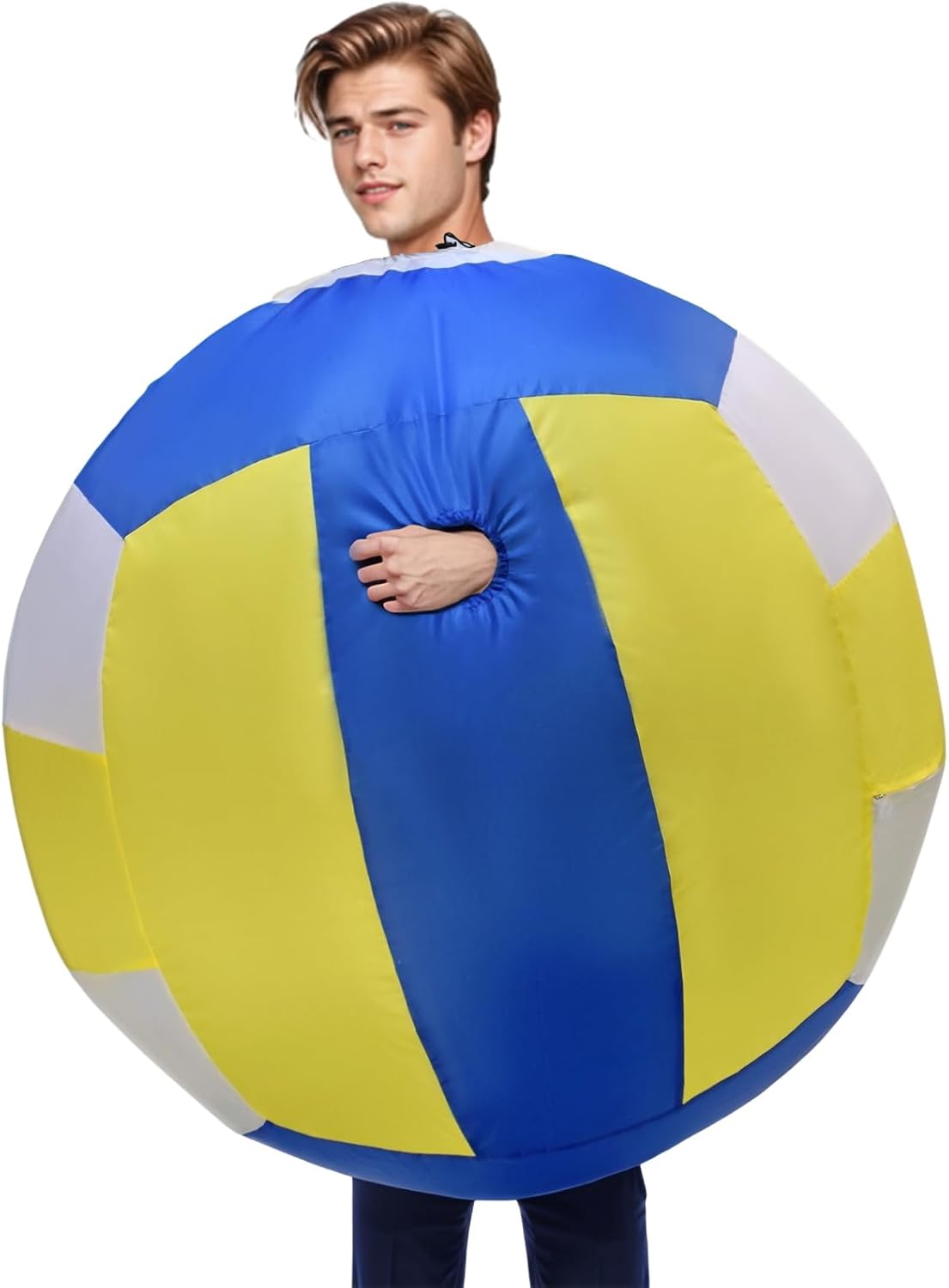 Inflatable Volleyball Costumes, Inflatable Colorful Soccer Balls Blow Up Inflatable Outfit for Cosplay and Party