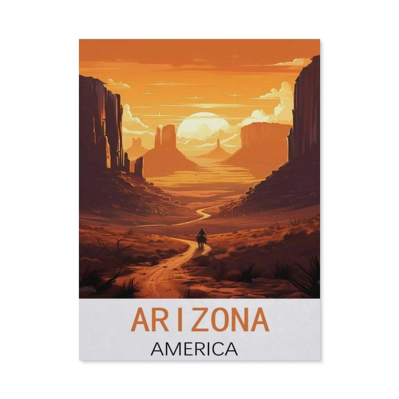YYHMKBYY，Arizona America Vintage Travel Posters，Puzzle 1000 Pieces Of Paper Puzzles Suitable For Adults Children Families Stress Relief Puzzle Games（38x26cm）-N97