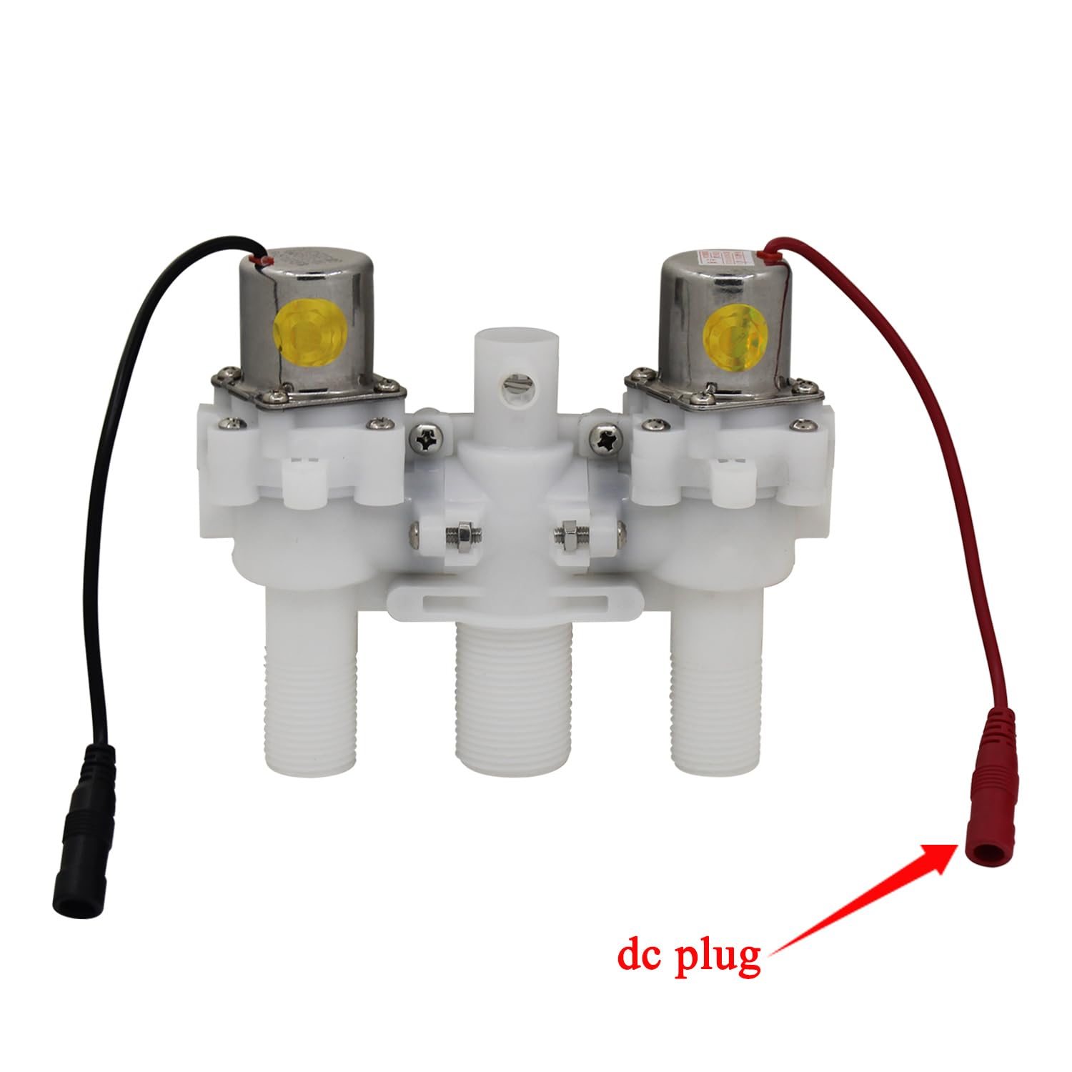 Automatyczny zawór spłukujący do wc zawór elektromagnetyczny do wody napełniający do spłuczki magnetyczny do toalety do spłuczki wc elektryczny wody zasilający (Wtyczka DC odległość 91 mm)
