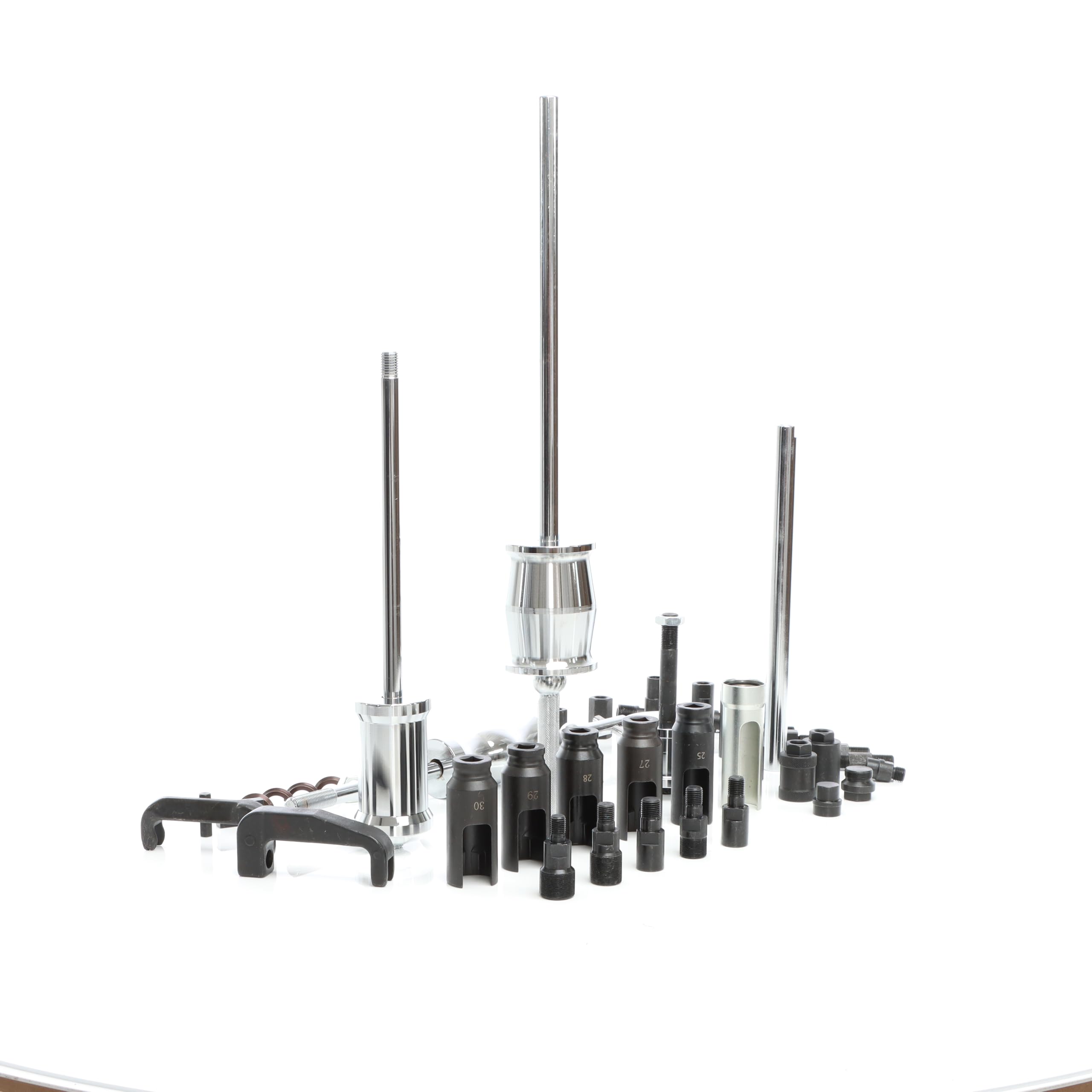 WilTec Coffret de 40 pcs. d’extracteurs d’injecteur CDI - avec 3 Marteau à Coulisse & Adaptateurs - Garage Dépannage - Outillage arrache-injecteurs Démontage Comptabilité Large