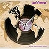 DISCOCLOCK - Orologio in vinile SILENZIOSO e PERSONALIZZABILE con DISCO D'ORO - IDEA REGALO REALIZZATA CON VERI DISCHI IN VINILE A TEMA MONDO,VIAGGI - WORLD GOLD #4