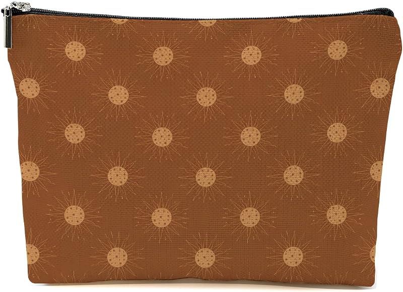 Necessaire de maquiagem Blue Leaves Mystic Boho Sun, com zíper, Multicolor 1525