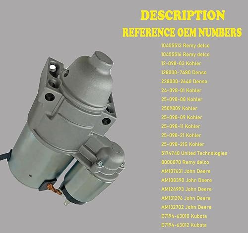 Miniatura 2 de Reemplazo de arranque para Kohler HP 15-27 John Deere Toro Cub Cadet Scotts Thomas Grasshopper 2509808, 2509809, 2509811, SDR0291, 41012182,