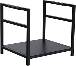 Fireplace Tool Rack Firewood Rack Fireplace Tool Rack Stove Accessories Indoor Outdoor Fireplace Heavy Duty Steel Black Wood Holders Fireplace Firewood Rack,