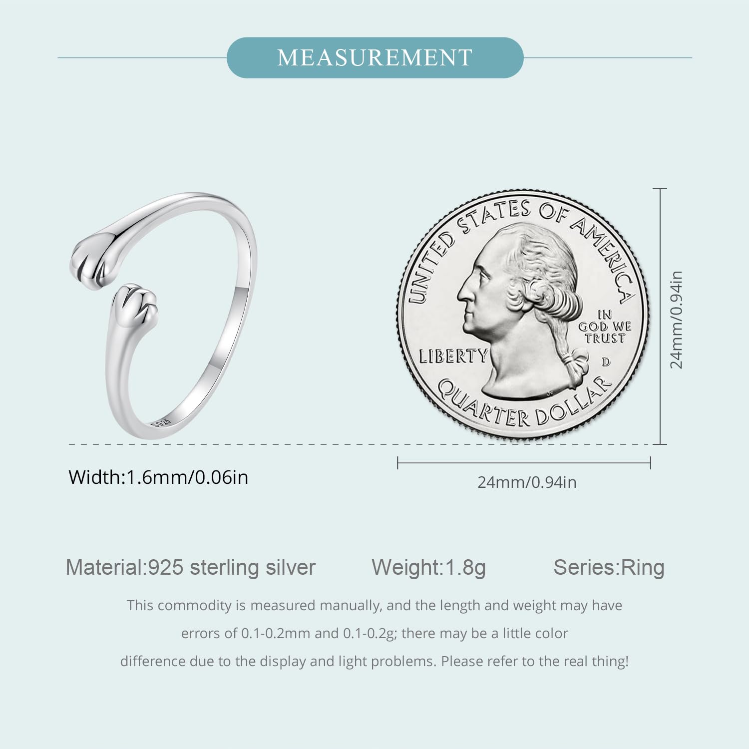 Qings Katze Verstellbarer Ring für Damen 925 Sterling Silber Schwarz Katze Ringe Offener Süß Tier Rings, Schöne Schmuck Katzen Geschenk für Frauen Mädchen Frauen