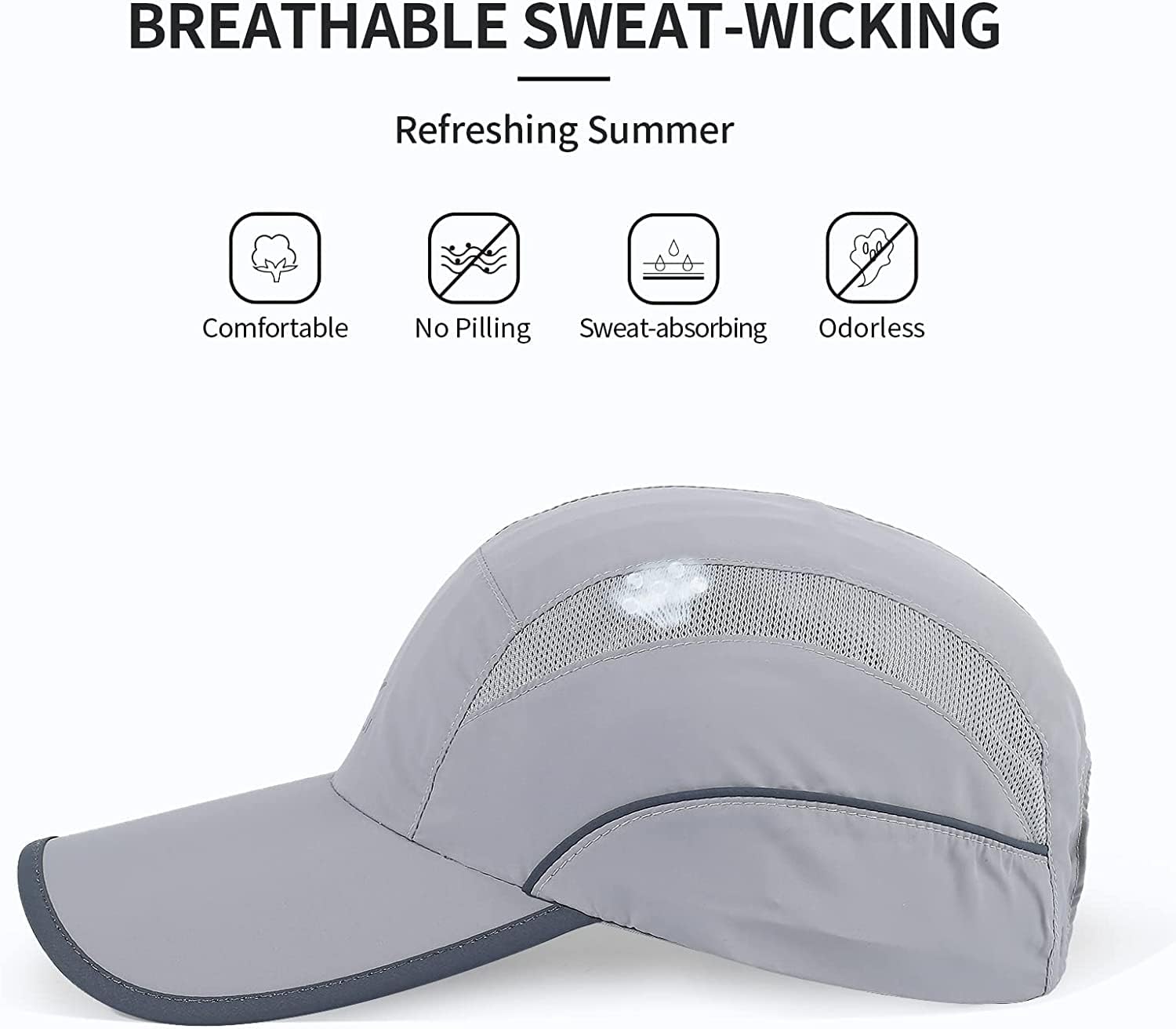 Running Hat Mesh Sports Cap Lightweight Quick Drying Runner Cap for Men Women - Image 2