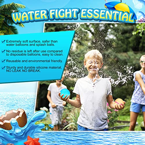 Soppycid Reusable Magnetic Water Balloons, Silicone Self Sealing Water Balls, Quick Fill Soft Water Bombs For Outdoor Summer Splash Party, Water Fight Game, Pool Beach Water Toys For Kids 4Pack #TOP4