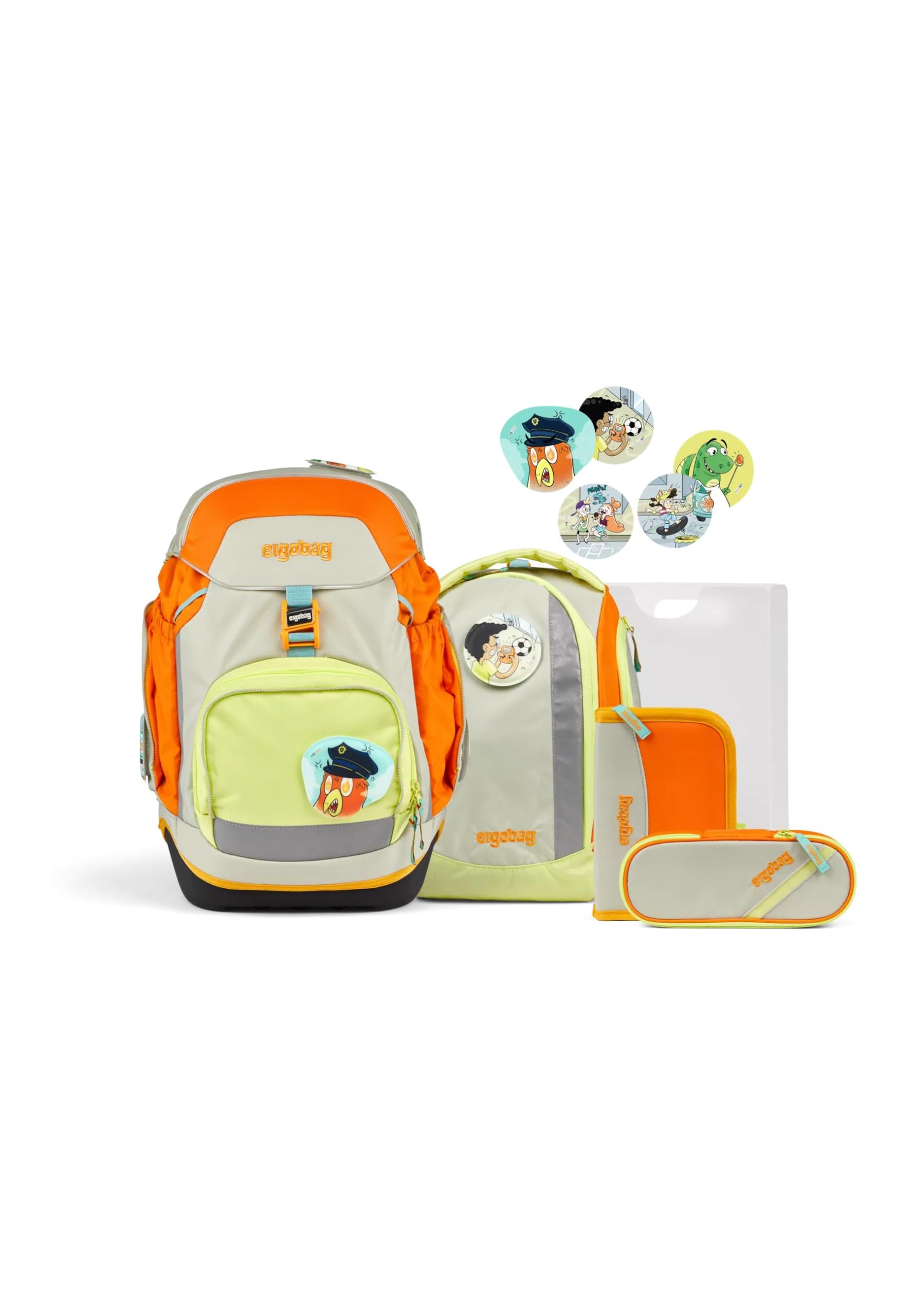 ergobag 01067-10068-10 - Pack Schulranzen Set 6tlg. Comic StadtBärwohner