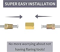Vista 5 de MuHize Líneas de freno a prueba de óxido de 10" - 3/16" tubo de acero inoxidable resistente con abocinados dobles de precisión y 2 uniones Ajuste