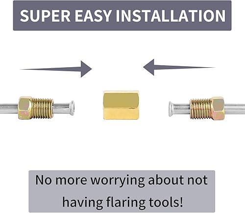 Miniatura 5 de MuHize Kit de línea de freno de acero inoxidable 316, kit de líneas de freno de 16 pulgadas (paquete de 3) con accesorios, línea de freno flexible