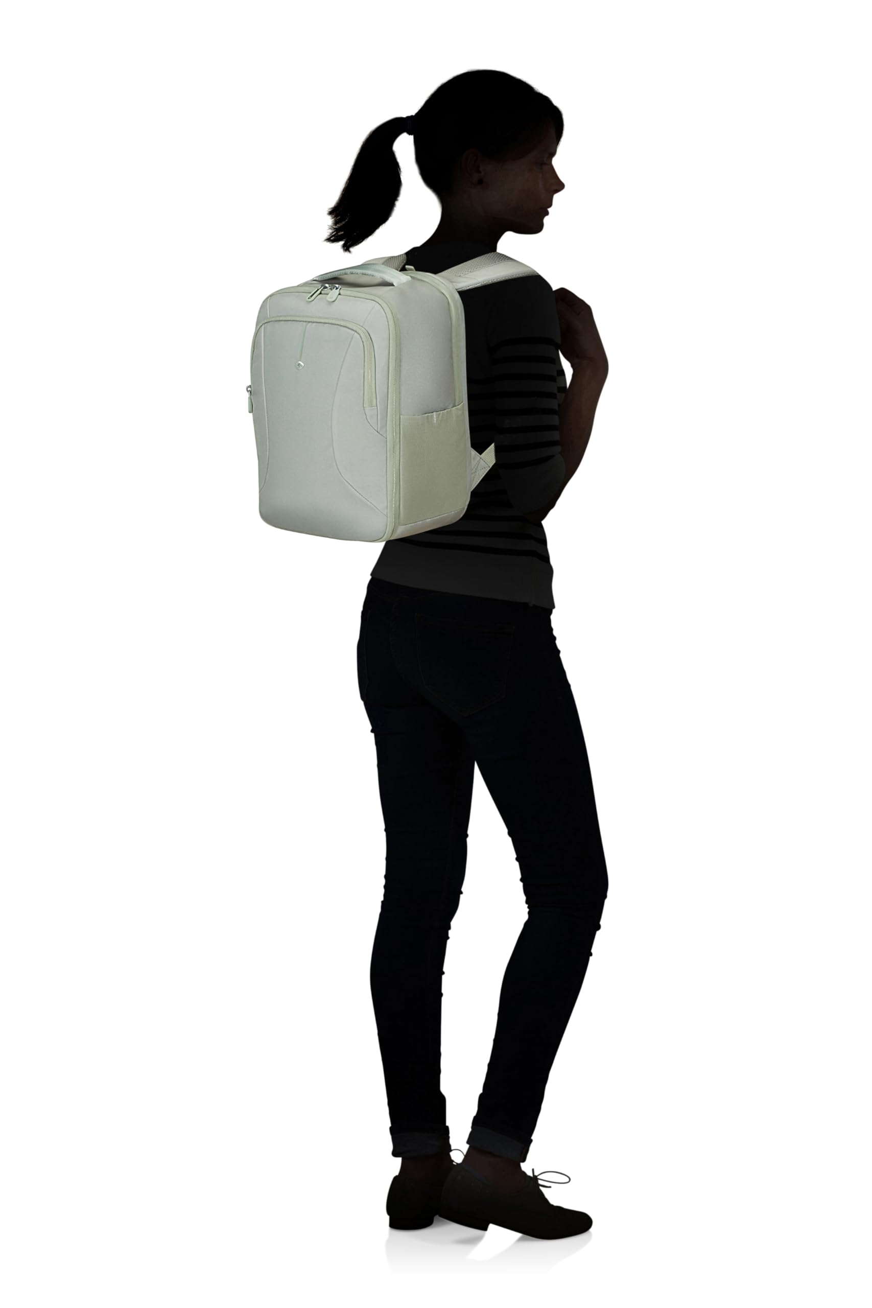 Samsonite Guardit Classy 2.0, Damski Plecak Kabinowy, 40 x 30 x 20 cm, Underseat Bagaz Podreczny do Ryanair, Wizz Air & Vueling, Kieszen na Laptopa 15.6", Zielony (Dry Sage)