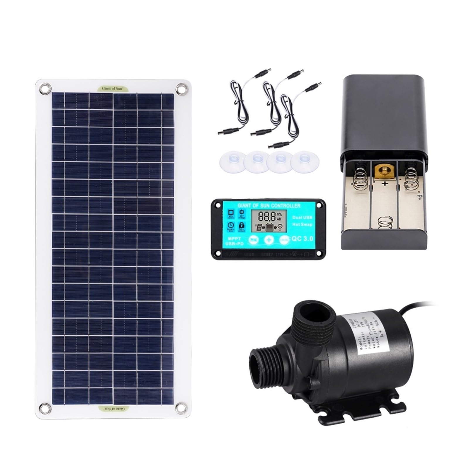 Bomba de agua Solar de 50W, Panel Solar sin escobillas, Kit de piscina de agua for peces, decoración de jardín de 12V, fuente alimentada por piscina, estanque, acuario(With 10A controller)