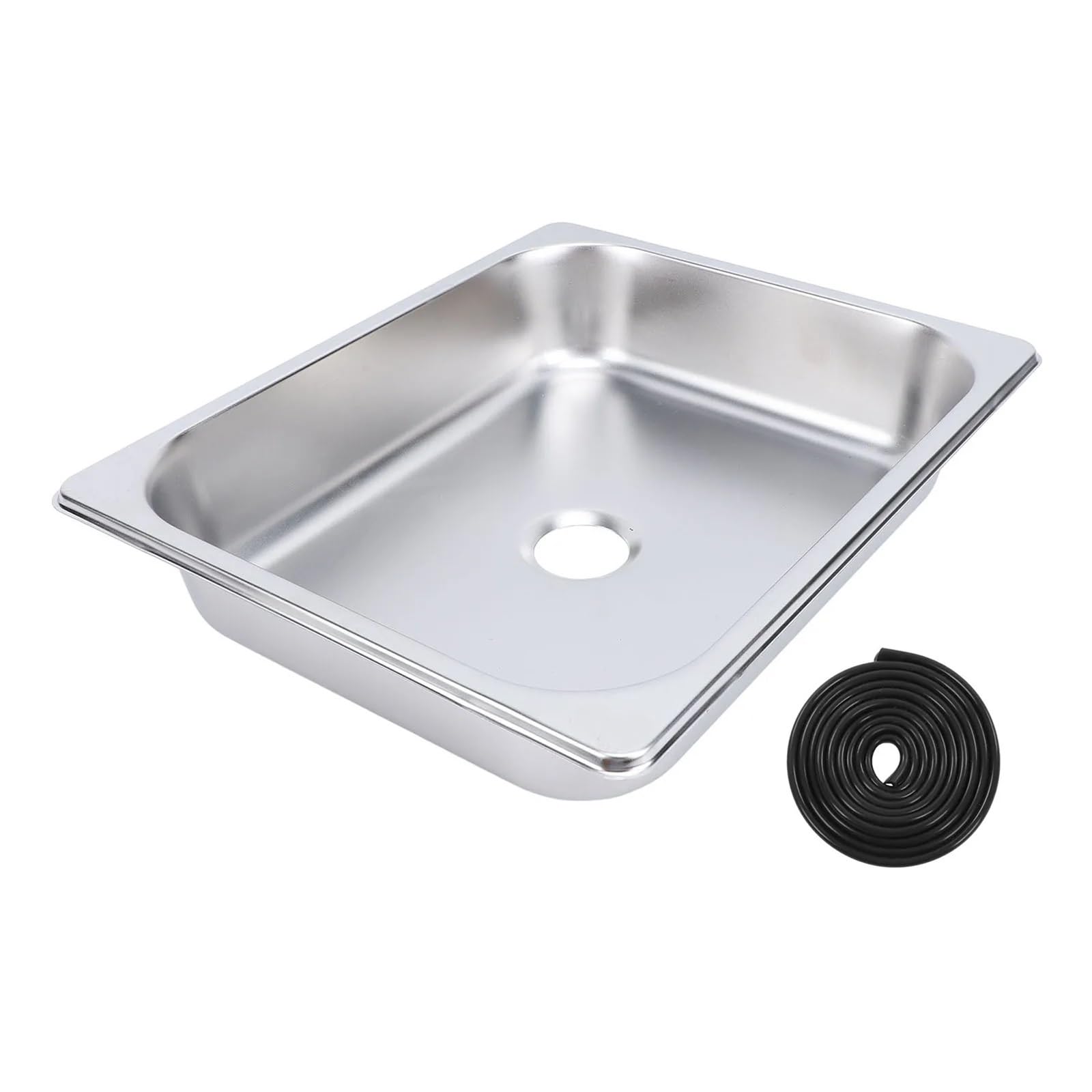 Yonmledo Silver Rv Stainless Steel Wash Sink 325 X 265 X 65Mm Rv Sink 304 Stainless Steel Efficient Drainage Square Kitchen Bathroom Wash Sink With 40Mm Outlet For Caravan(Silver)