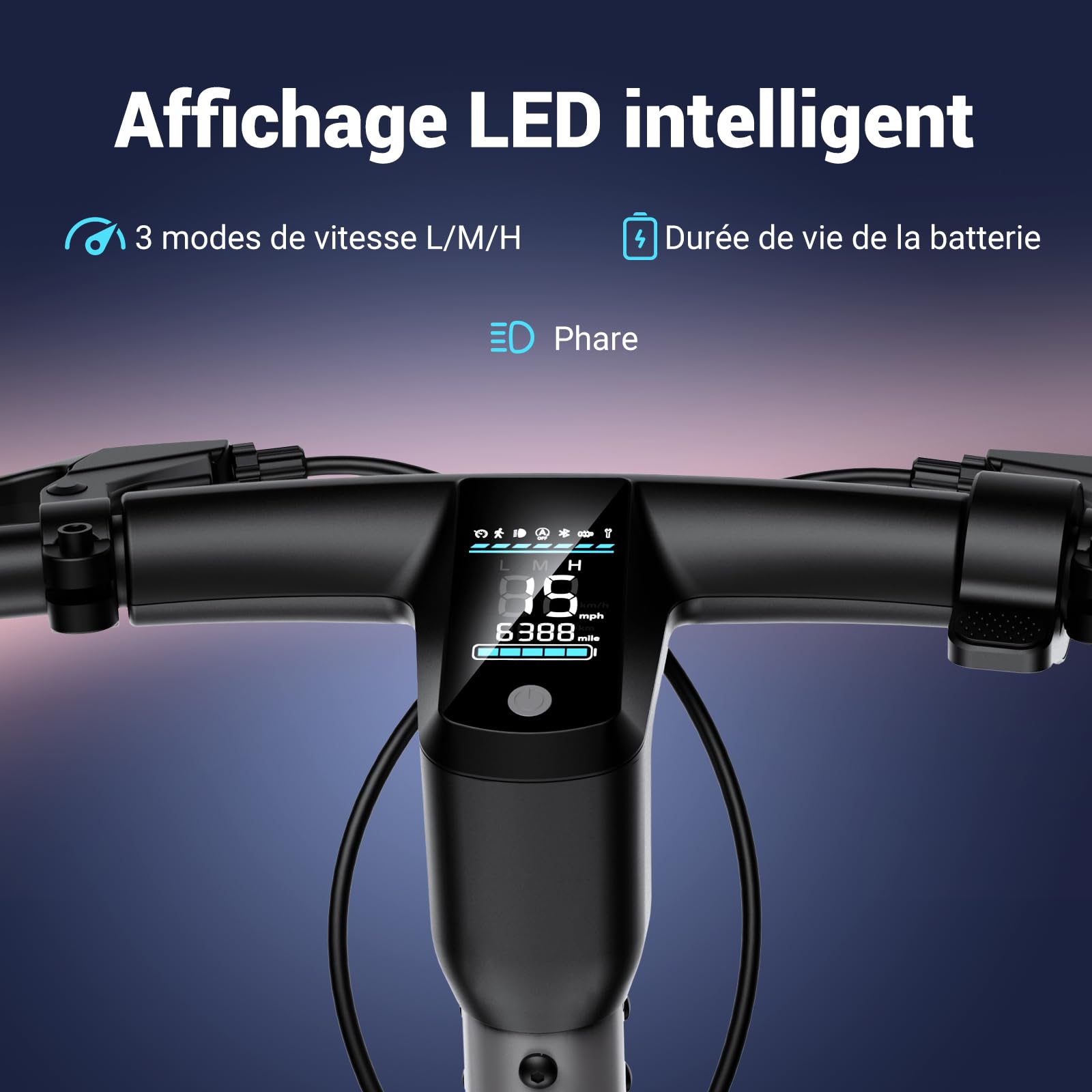 SISIGAD Trottinette Électrique Adulte 10 pouces avec Suspension et App, Moteur 450W, Autonomie Maxi 42km, Batterie 36V 10.4AH, Electric Scooter Pliable Vitesse 25km/h, avec Double Frein et Amortisseur