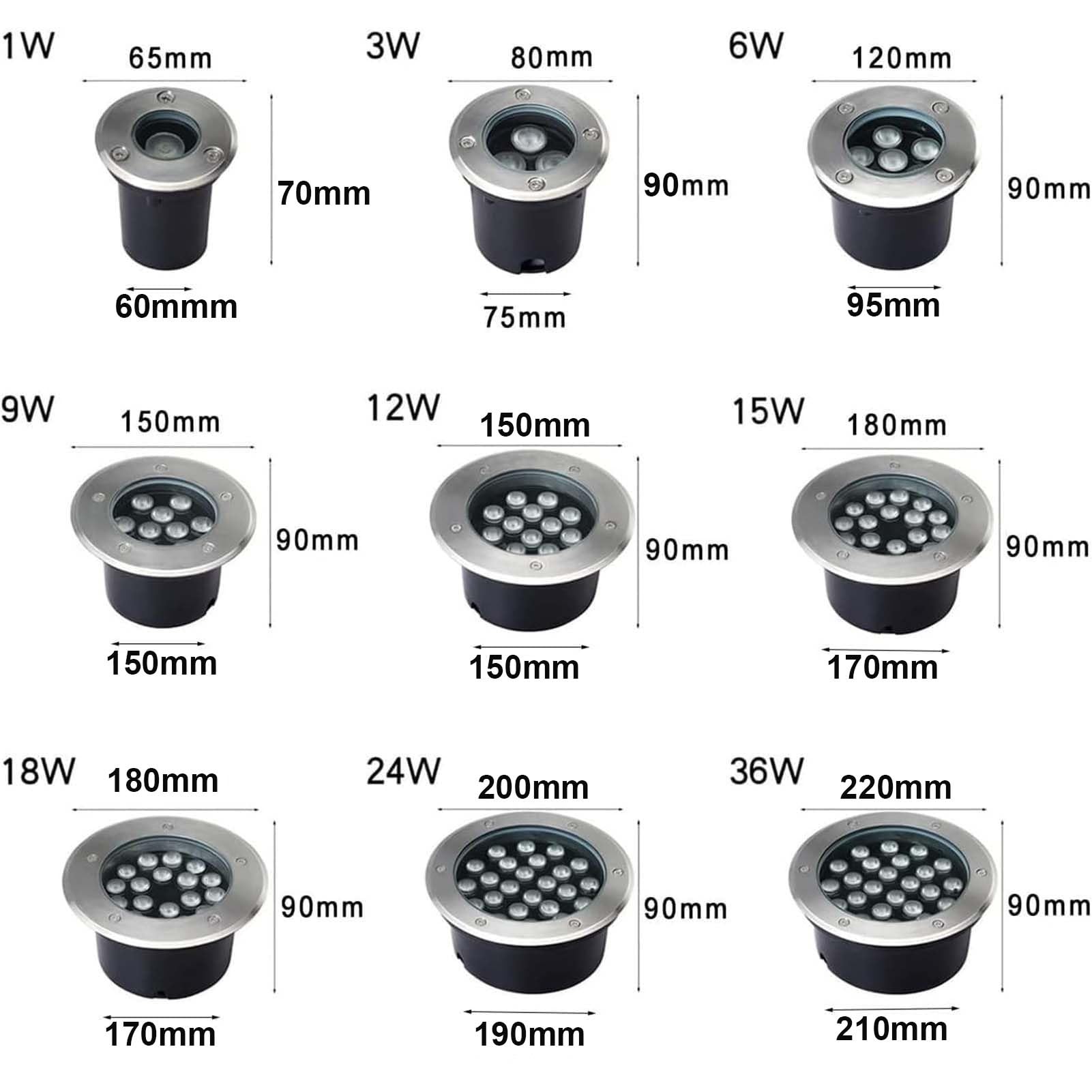 Lampa zewnętrzna LED, 9W - IP66 wodoodporne podziemne reflektory do zabudowy do ogrodu, podjazdu, tarasu i schodów - oświetlenie zewnętrzne zakopane AC220V (czerwony)