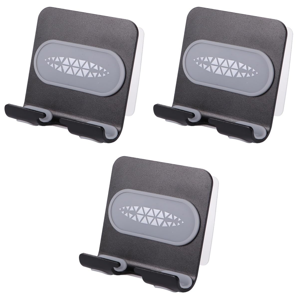 DOITOOL 3 Soportes Adhesivos para Teléfono De Metal para Pared De 4 A 12 Pulgadas con Ángulo De 20 Grados Y Marco Negro.
