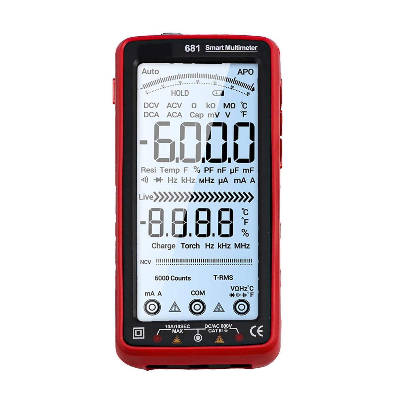 Per ANENG 681 Multimetro Digitale Professionale Ricaricabile AC/DC Tensione Senza Contatto Tester di Tensione Schermo LCD Tester Corrente