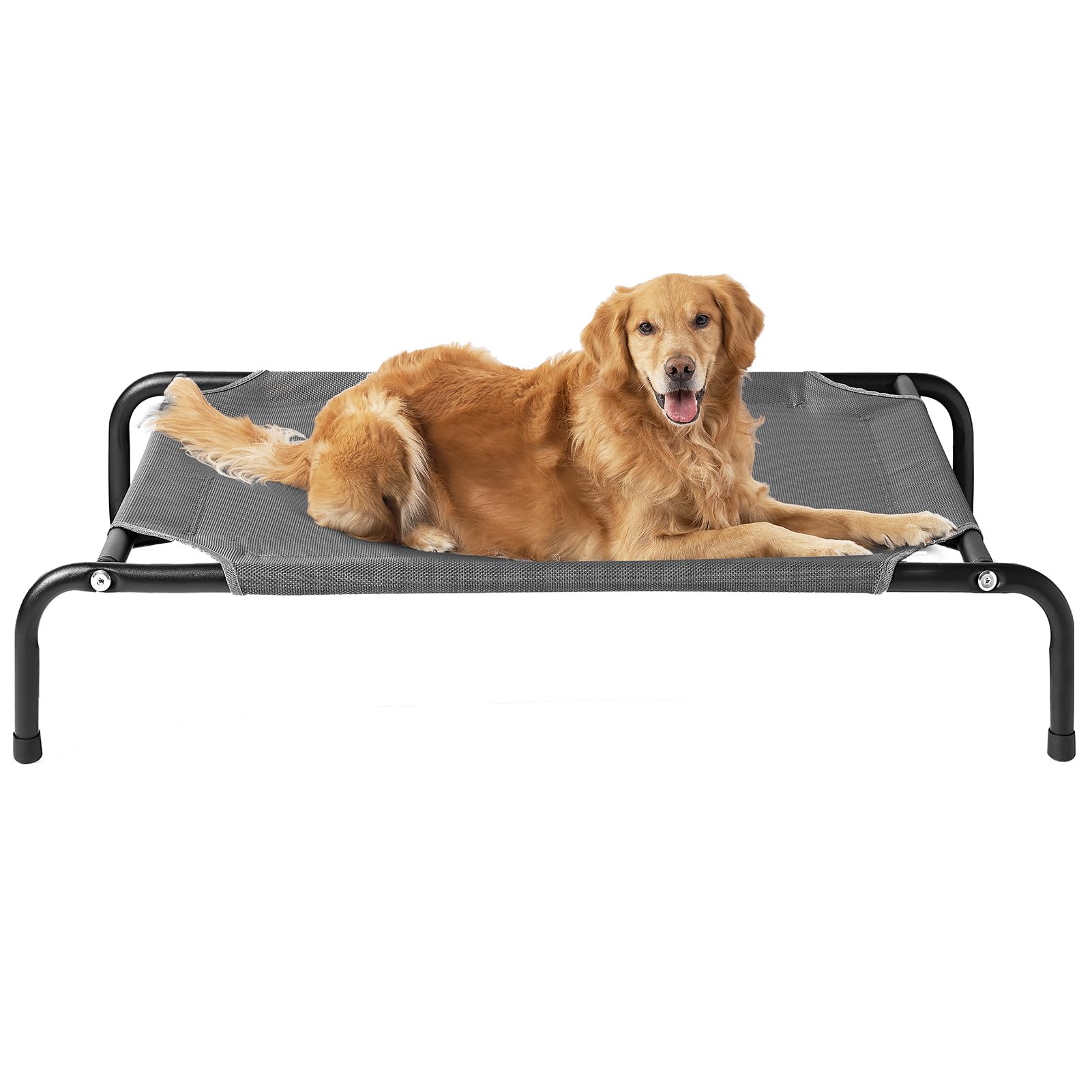 EHEYCIGA Elevated Dog Cot Beds for Large Dogs, Raised Outdoor Dog Hammock, Lifted Pet Platform with Frame and Washable Waterproof Cooling Teslin Mesh