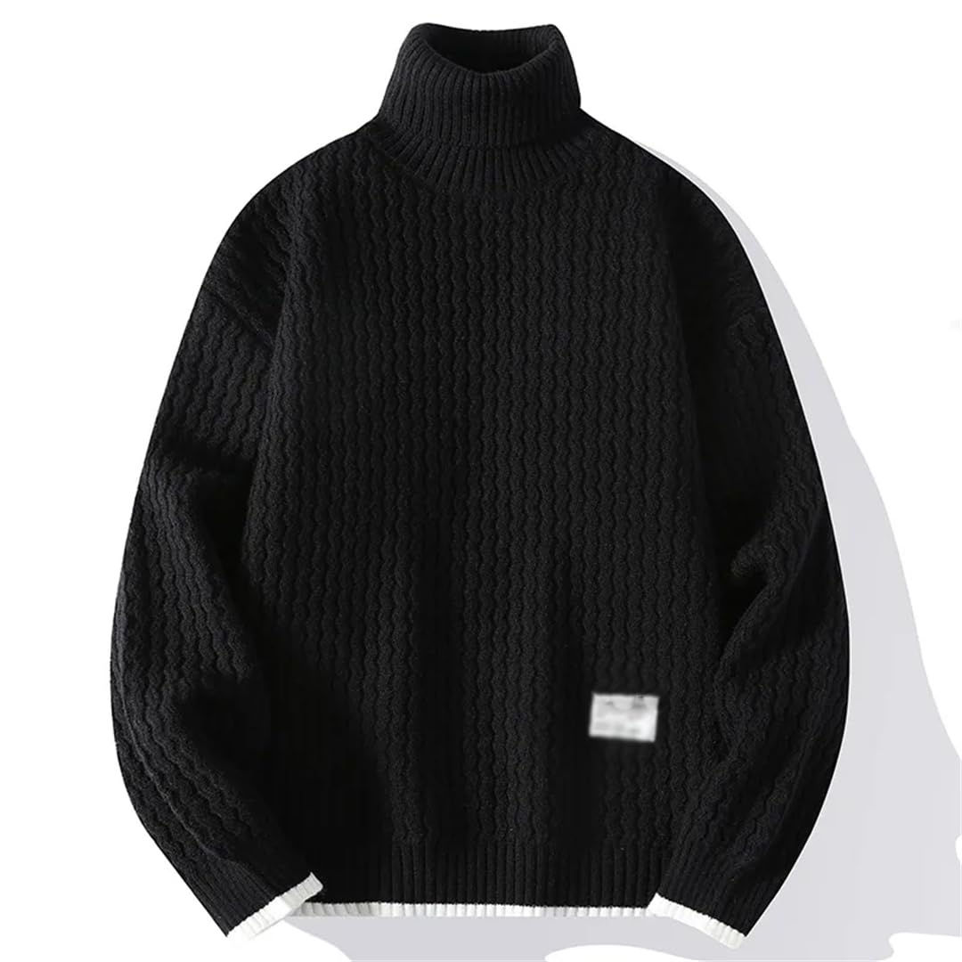 Golf ciepły solidny sweter męski świąteczny sweter z dzianiny sweter biznesowy ciepły sweter