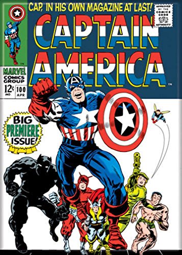 Ata-Boy Marvel Comics© Captain America 100 Comic Cover 2.5" X 3.5" Magnet For Refrigerators And Lockers #TOP14