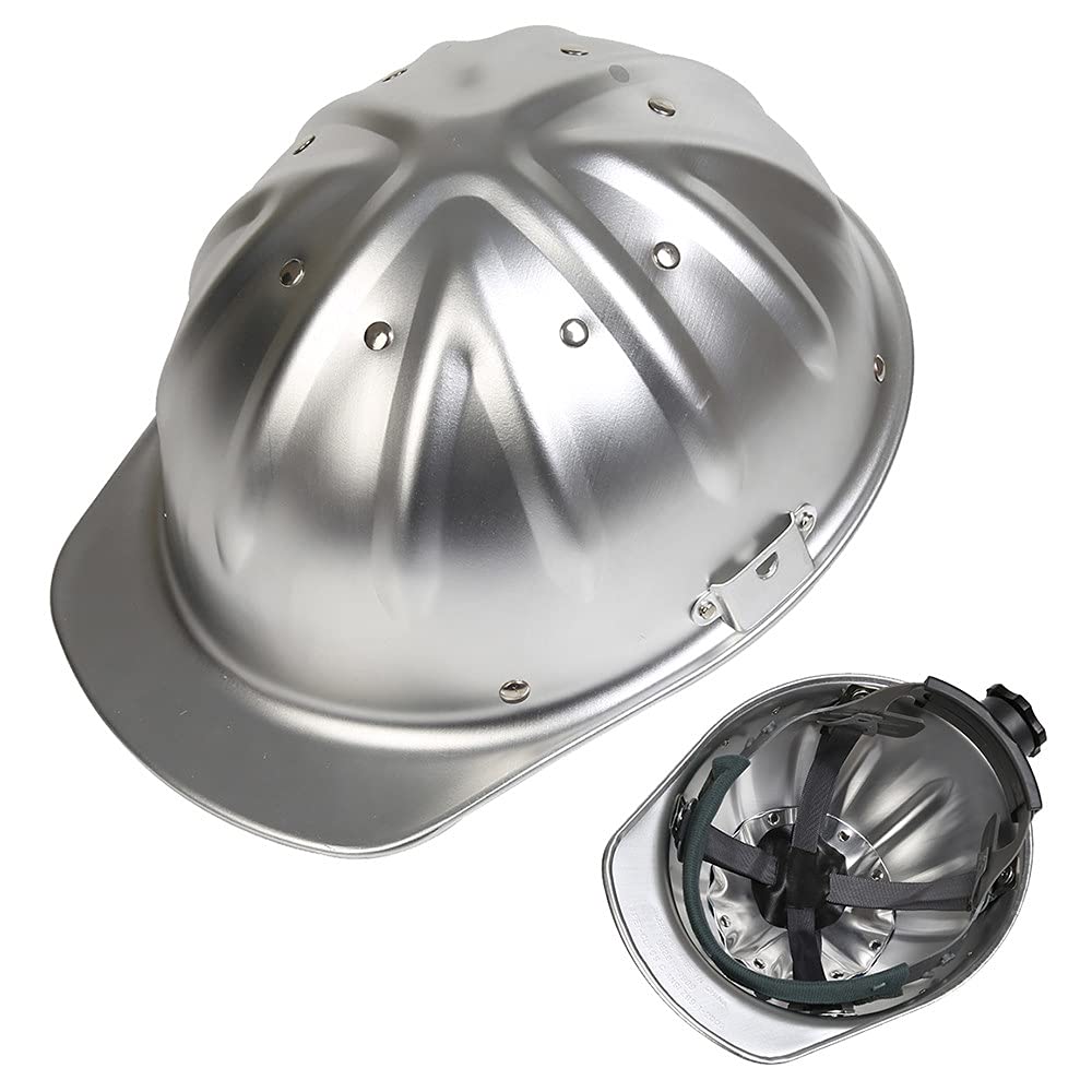 Casco de Seguridad, Casco de aleación de Aluminio Hebilla de Remache de 4 Puntos para la Abrazadera Superior Resistencia al Impacto de Alta Resistencia La Parte Superior es más Segura y