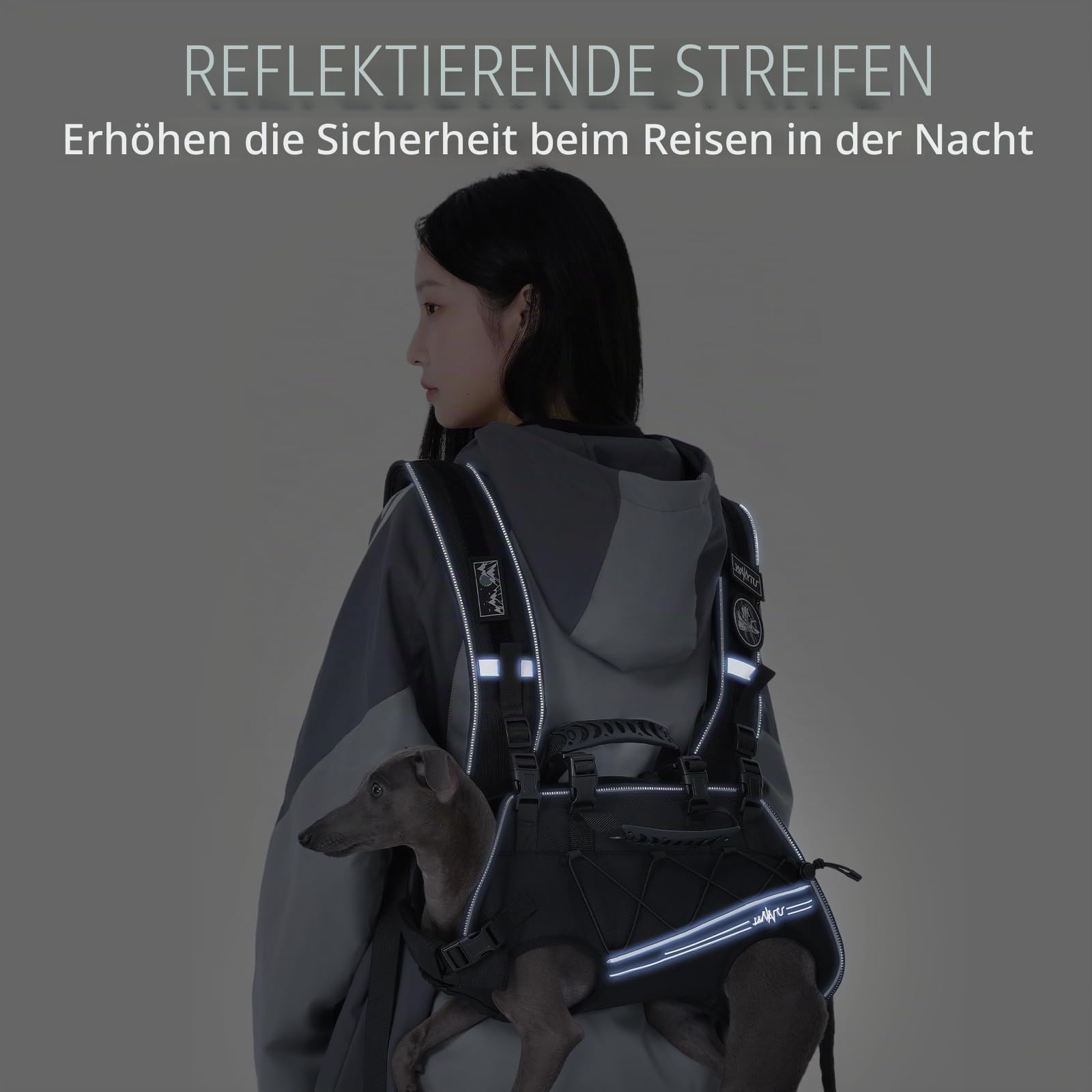 Wakytu Hundeliftgeschirr für kleine Hunde,Hunderucksackträger,Verstellbare gepolsterte atmungsaktive Gurte für Hunde,Behinderte,Gelenkverletzungen,Arthritis,M(3.9-8kg)