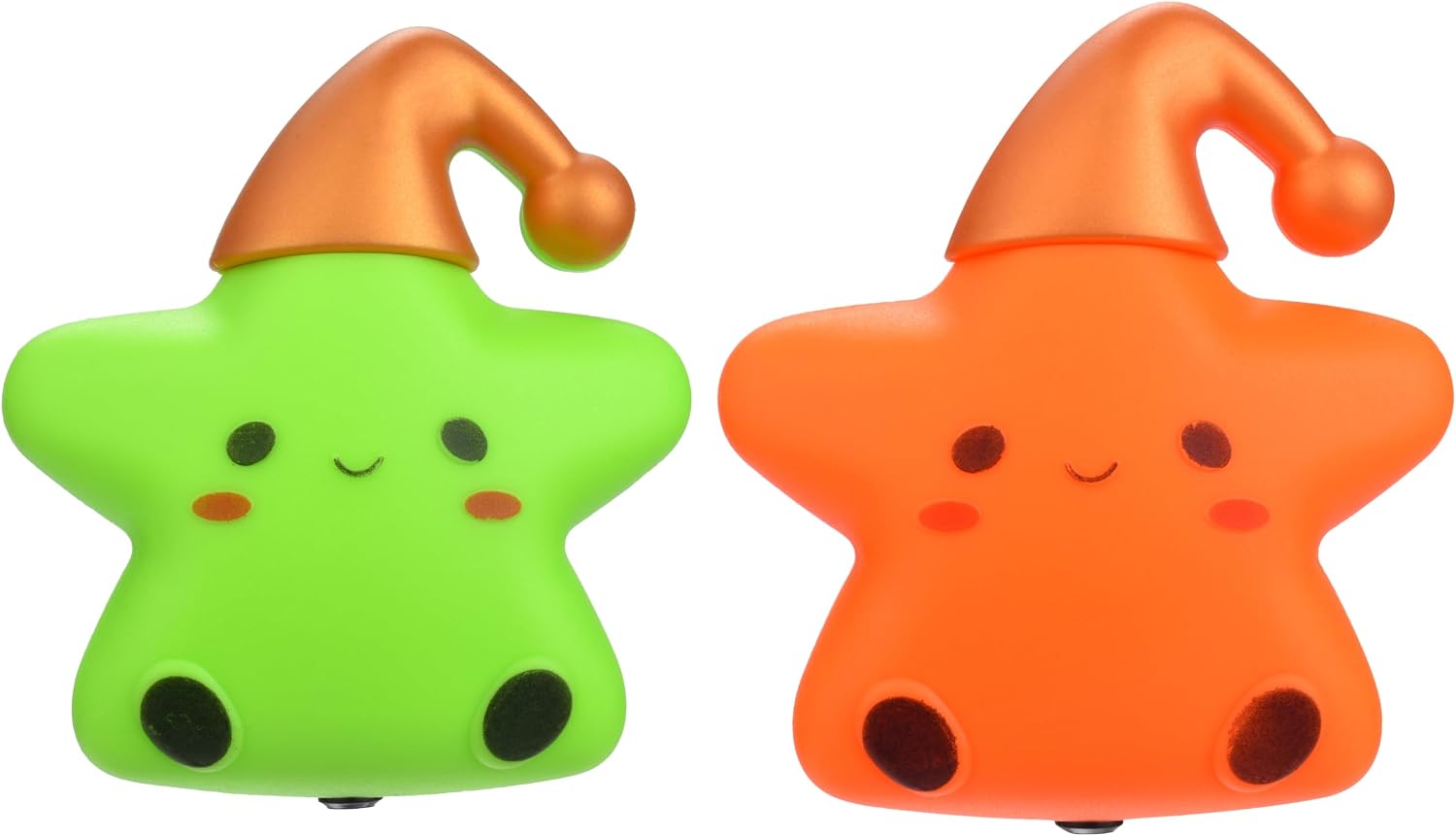 Cute LED Plug-in Night Light with Light Sensor - Green + Orange