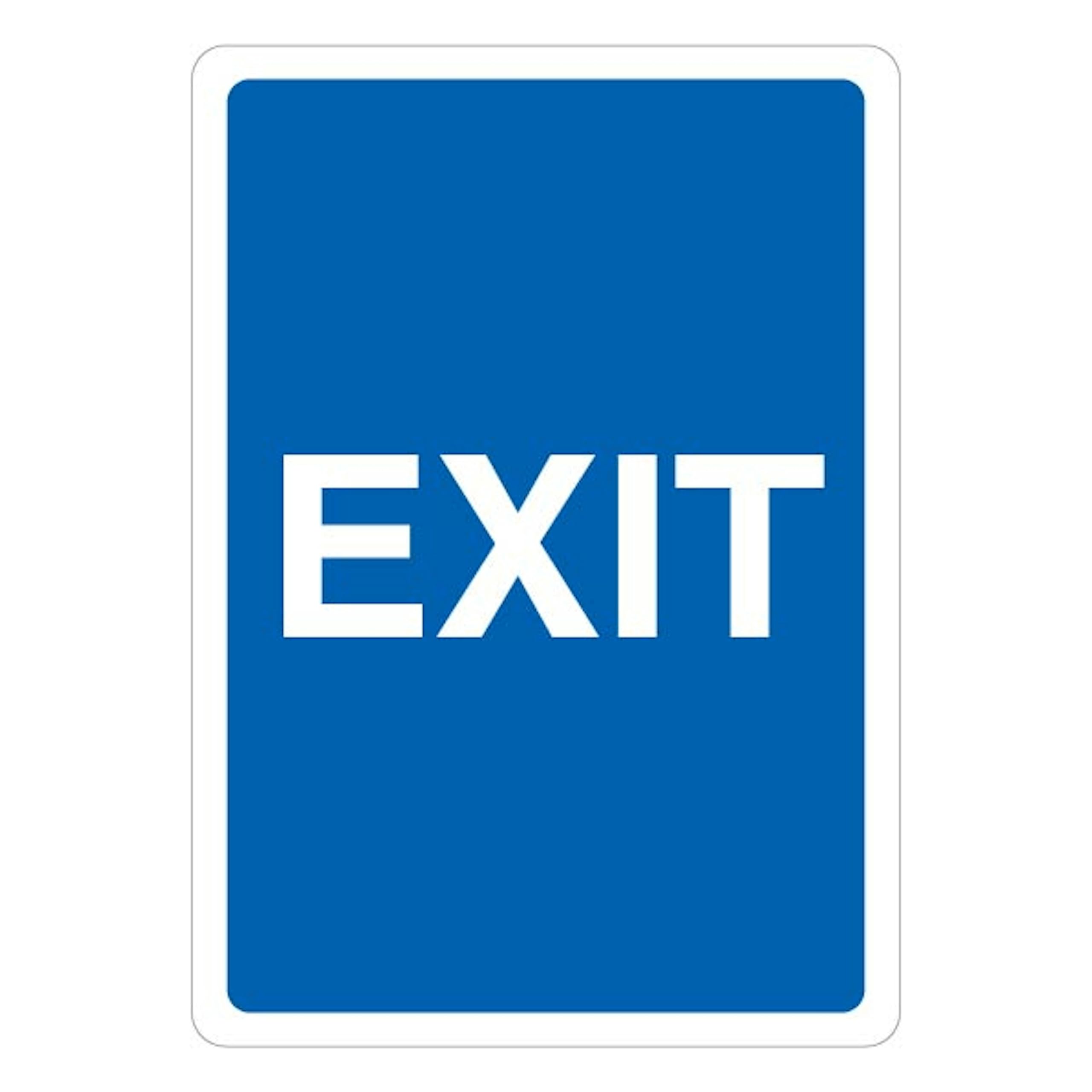 V Safety Exit - Blue 210 x 297 mm (A4) - Glow In The Dark 1mm Rigid Plastic Safety Sign