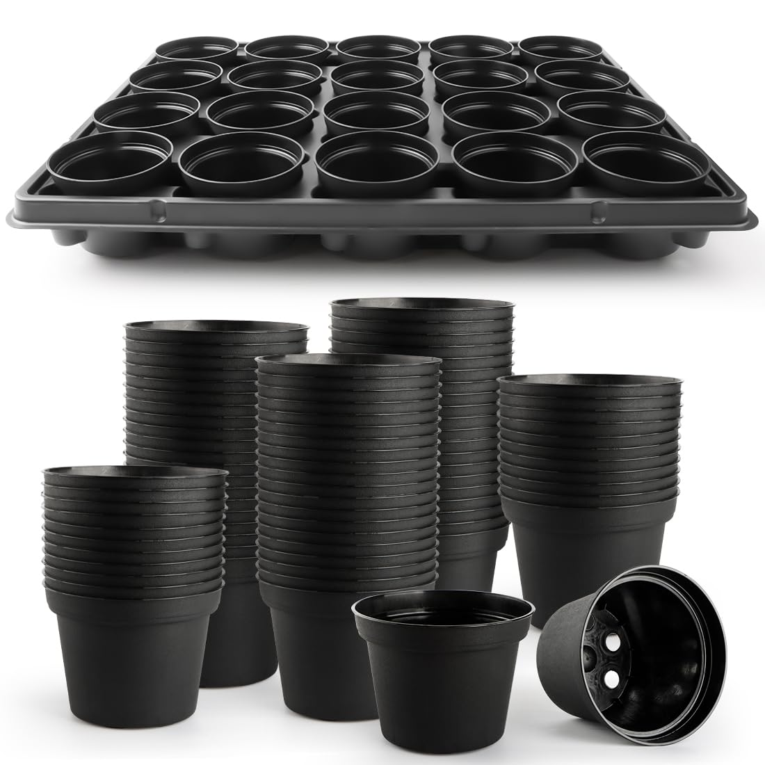 Amazon.com: RooTrimmer 3 Inch Plastic Plant Pots 100 Pcs with 5