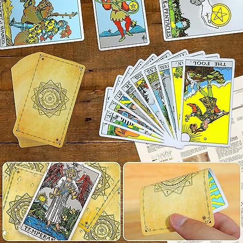 Image of DIANZHU Tarot Card Game Deck, 78 Tarot Cards with Guidebook, Classic, Durable, Unisex, Age 14+