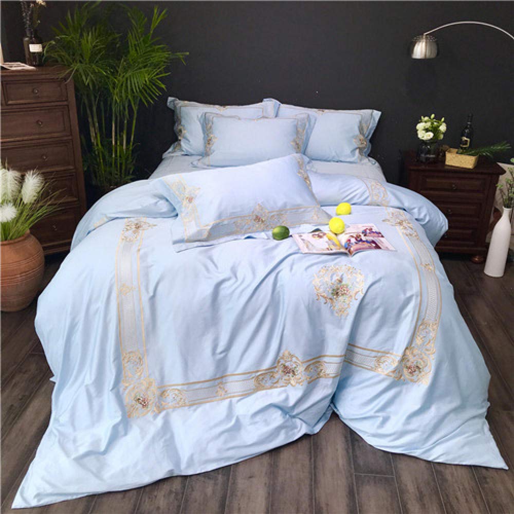 CDSITHH Cotton Royal Classic Bedding Set Embroidered Silk Quilt Bedroom Bedside Pillowcase Queen Extra Large 4 Piece Set@Wj3_King_Size_4Pcs