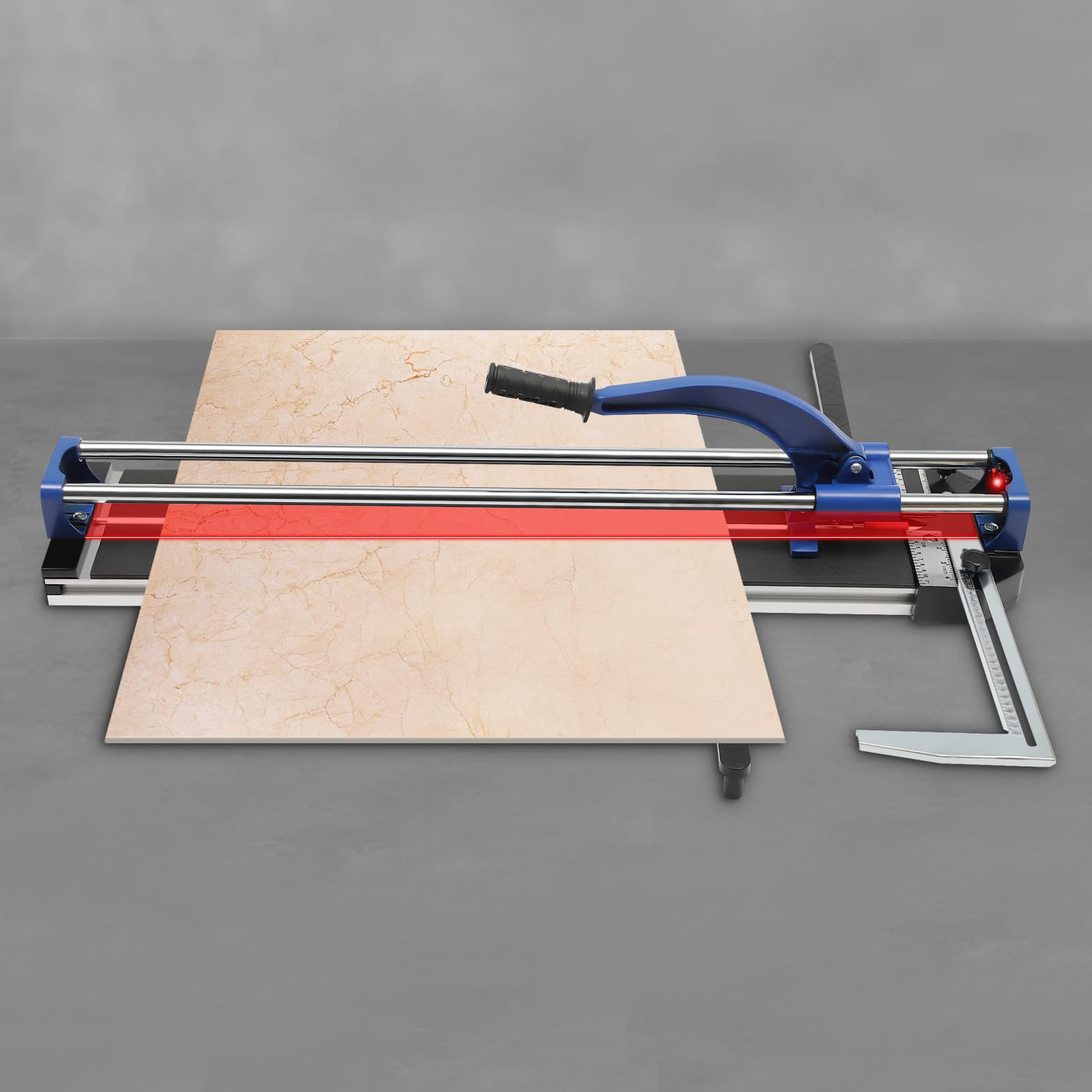 80 cm manual de cortador de azulejos herramientas, rieles dobles y soporte, manual 3/5 con posicionamiento por infrarrojos de precisión